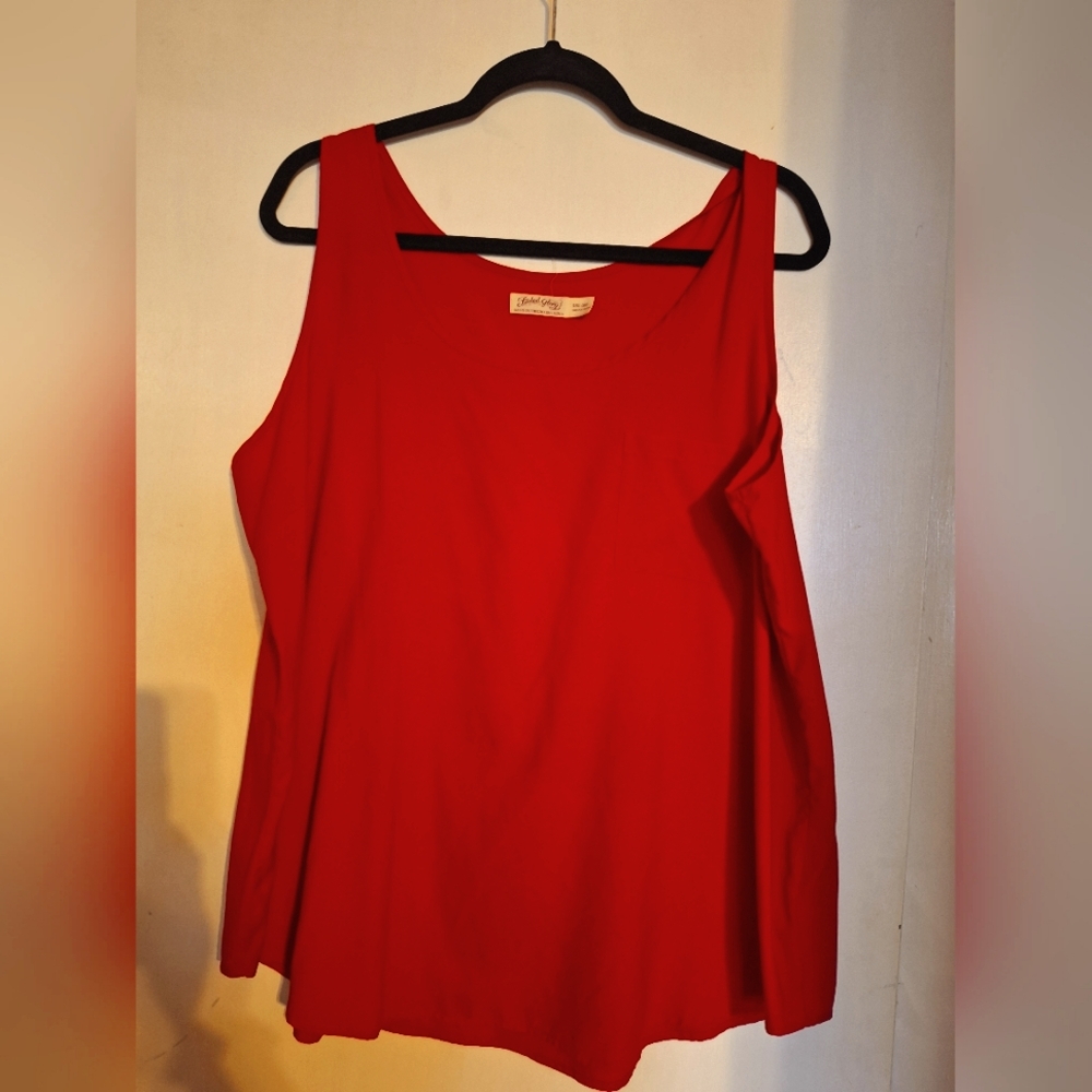 Red polyester woven blouse